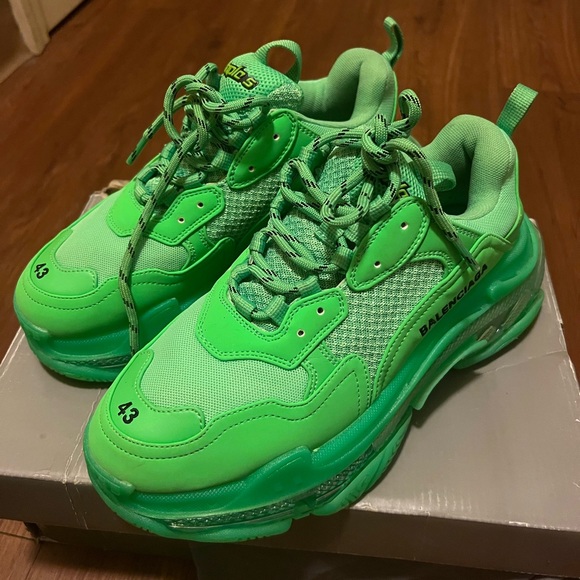 Authentic Balenciaga Triple S Neon Green